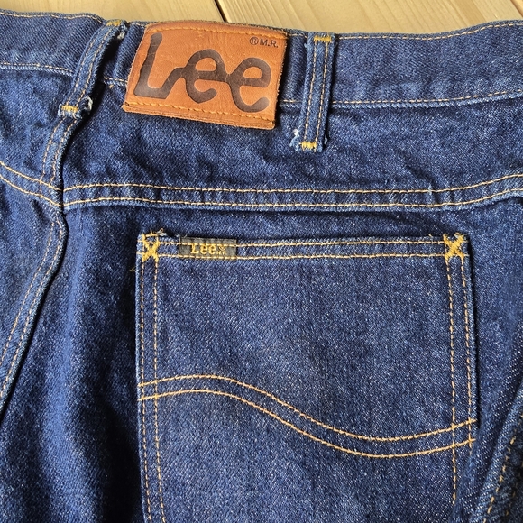 Vintage Lee Rider Denim Dark Wash Blue Jeans Mens 36.5X34 - Picture 10 of 11